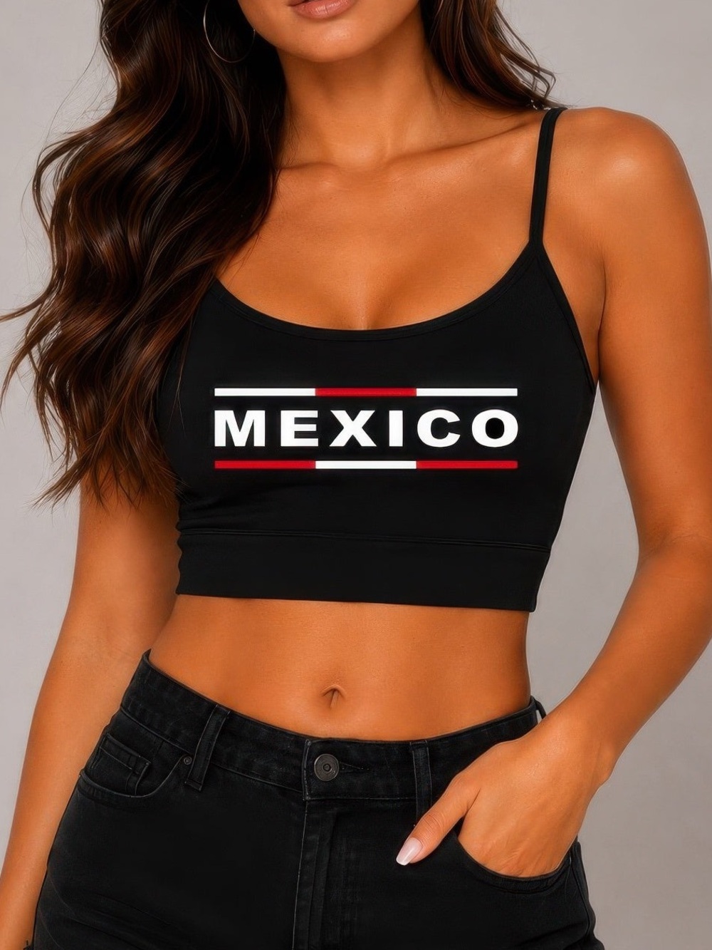 Mexico Round Neck W/removable Bra Cup Twisted Back Detail